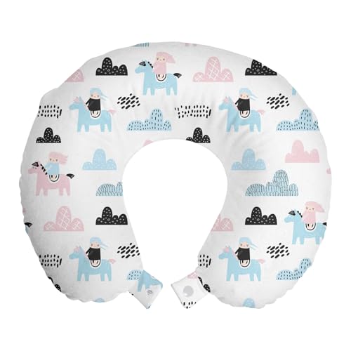 ABAKUHAUS Kindergarten Reisekissen Nackenstütze 2er Pack, Kleines Mädchen auf Pony Wolken Schaumstoff Reiseartikel für Flugzeug und Auto, 30x30 cm, Babyblau Rose Weiß ABAKUHAUS Kindergarten Reisekissen Nackenstütze 2er Pack, Kleines Mädchen auf Pony Wolken Schaumstoff Reiseartikel für Flugzeug und Auto, 30x30 cm, Babyblau Rose Weiß von ABAKUHAUS