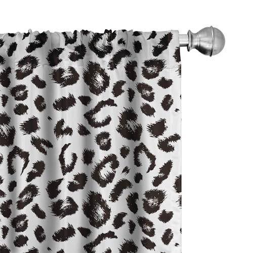 ABAKUHAUS Leopard Vorhänge 2er-Pack, Drucken Monochrome Hintergrund mit einem Repetitive Sketchy Style-Spots, Vorhang für Wohnzimmer Schlafzimmer, 4 Stück 75 cm x 225 cm, Charcoal Grau und Weiß ABAKUHAUS Leopard Vorhänge 2er-Pack, Drucken Monochrome Hintergrund mit einem Repetitive Sketchy Style-Spots, Vorhang für Wohnzimmer Schlafzimmer, 4 Stück 75 cm x 225 cm, Charcoal Grau und Weiß von ABAKUHAUS