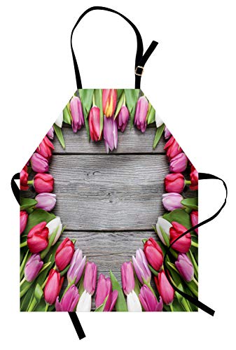 ABAKUHAUS Liebe Kochschürze, Feld von frischen Tulpen vereinbarte auf altem Holztisch-Landschafts-Natur-Druck, Farbfest Höhenverstellbar Waschbar Klarer Digitaldruck, Umbrabraun Grün Rosa ABAKUHAUS Liebe Kochschürze, Feld von frischen Tulpen vereinbarte auf altem Holztisch-Landschafts-Natur-Druck, Farbfest Höhenverstellbar Waschbar Klarer Digitaldruck, Umbrabraun Grün Rosa von ABAKUHAUS