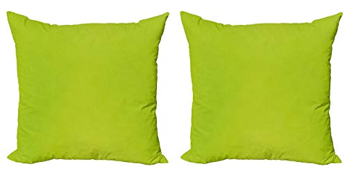 ABAKUHAUS Lime Green Dekokissen Kissenbezug 2er Pack, Verschwommenen Pastellfarben, Modern Accent Doppelseitiger Digitaldruck, 50x50, Apfelgrün von ABAKUHAUS