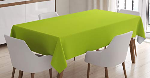 ABAKUHAUS Lime Green Tischdecke, Verschwommenen Pastellfarben, Schmutzabweisent mit Modernster Druck Technologie Waschbar Klare Farben, 140 x 240 cm, Apfelgrün von ABAKUHAUS