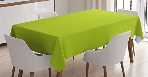ABAKUHAUS Lime Green Tischdecke, Verschwommenen Pastellfarben, Schmutzabweisent mit Modernster Druck Technologie Waschbar Klare Farben, 140 x 200 cm, Apfelgrün von ABAKUHAUS