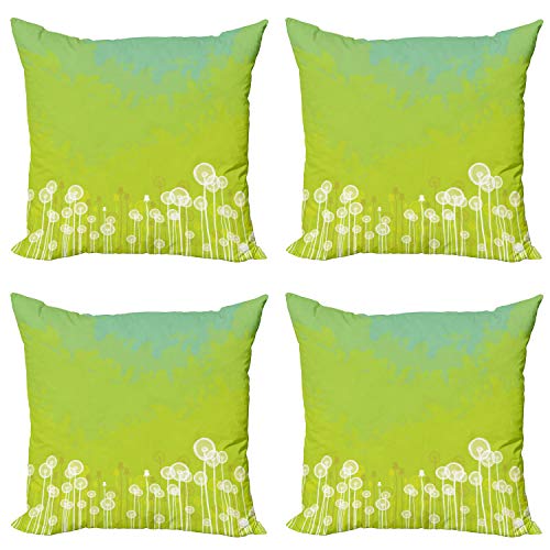ABAKUHAUS Löwenzahn Dekokissen Kissenbezug 4er Pack, Wilde Löwenzahn-Blüten, Modern Accent Doppelseitiger Digitaldruck, 45 x 45 cm, Apfelgrün Seafoam ABAKUHAUS Löwenzahn Dekokissen Kissenbezug 4er Pack, Wilde Löwenzahn-Blüten, Modern Accent Doppelseitiger Digitaldruck, 45 x 45 cm, Apfelgrün Seafoam von ABAKUHAUS