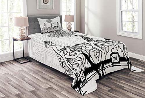 ABAKUHAUS Mädchen Tagesdecke Set, Fashion Frauen Laufsteg, Set mit Kissenbezug Klare Farben, für Einzelbetten 170 x 220 cm, Weiß Schwarz ABAKUHAUS Mädchen Tagesdecke Set, Fashion Frauen Laufsteg, Set mit Kissenbezug Klare Farben, für Einzelbetten 170 x 220 cm, Weiß Schwarz von ABAKUHAUS