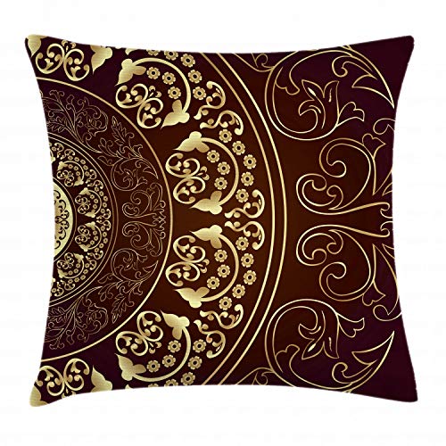 ABAKUHAUS Mandala Kissenbezug, Jahrgang, Digitaldruck Wasser Resistent Farbfest mit Reißverluß und Waschbarer Kissenhülle, 60 x 60 cm, Dunkelbraun Gelb ABAKUHAUS Mandala Kissenbezug, Jahrgang, Digitaldruck Wasser Resistent Farbfest mit Reißverluß und Waschbarer Kissenhülle, 60 x 60 cm, Dunkelbraun Gelb von ABAKUHAUS