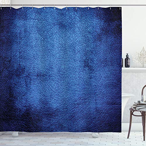 ABAKUHAUS Marine Duschvorhang, Dark Blue Moderne, Stoffliches Gewebe Badezimmerdekorationsset mit Haken, 175 x 180 cm, Dunkelblau von ABAKUHAUS