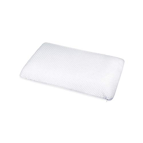 ABAKUHAUS Memory Foam Flocken 100% Reine Visko Elastisches Material Angenehme Druckentlastung Höhenverstellbares Design Hotel Qualität Waschbaren Polyester Bezug mit Jacquard Musterung, 40X70 cm, Weiß von ABAKUHAUS