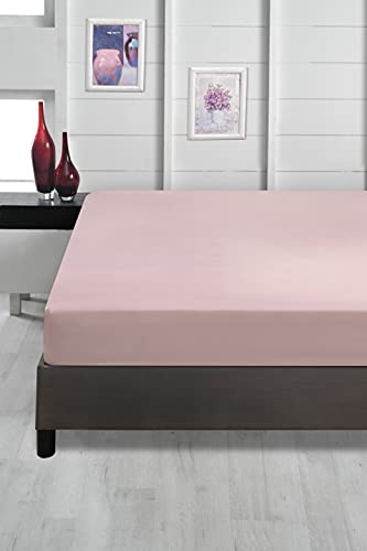 ABAKUHAUS Mikrofaser Spannbetttuch, 100% Mikrofaser, superweiches, einfarbiges, elastisches Bettlaken Umweltfreundliche Matratze mit tiefer Tasche Akzent Schlafzimmer Dekorativ, 135 x 190 cm, Rosa von ABAKUHAUS