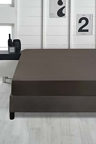 ABAKUHAUS Mikrofaser Spannbetttuch, 100% Mikrofaser, superweiches, einfarbiges, elastisches Bettlaken Umweltfreundliche Matratze mit tiefer Tasche Akzent Schlafzimmer Dekorativ, 180 x 200 cm, Braun von ABAKUHAUS