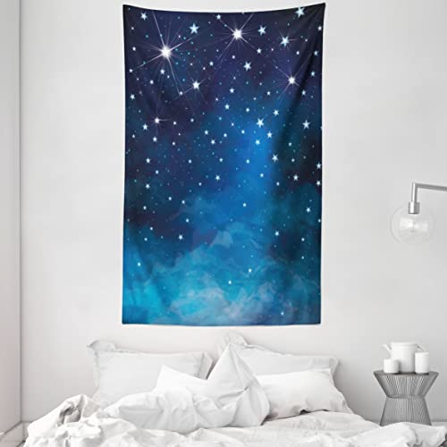 ABAKUHAUS Nacht Wandteppich und Tagesdecke, Leuchtende Sterne Ombre Sky aus Weiches Mikrofaser Stoff Waschbar ohne Verblassen Digitaldruck, 140 x 230 cm, Hellblau Dunkelblau Weiß ABAKUHAUS Nacht Wandteppich und Tagesdecke, Leuchtende Sterne Ombre Sky aus Weiches Mikrofaser Stoff Waschbar ohne Verblassen Digitaldruck, 140 x 230 cm, Hellblau Dunkelblau Weiß von ABAKUHAUS