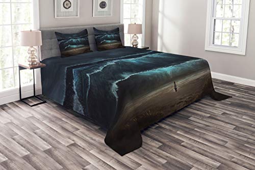 ABAKUHAUS Nachtozean Tagesdecke Set, Gothic-Welle Allein Frau, Set mit Kissenbezügen Waschbar, für Doppelbetten 220 x 220 cm, Taupe Kadett ABAKUHAUS Nachtozean Tagesdecke Set, Gothic-Welle Allein Frau, Set mit Kissenbezügen Waschbar, für Doppelbetten 220 x 220 cm, Taupe Kadett von ABAKUHAUS