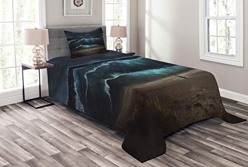 ABAKUHAUS Nachtozean Tagesdecke Set, Gothic-Welle Allein Frau, Set mit Kissenbezügen Waschbar, für Einzelbetten 170 x 220 cm, Taupe Kadett ABAKUHAUS Nachtozean Tagesdecke Set, Gothic-Welle Allein Frau, Set mit Kissenbezügen Waschbar, für Einzelbetten 170 x 220 cm, Taupe Kadett von ABAKUHAUS