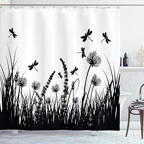 ABAKUHAUS Natur Duschvorhang, Grass Bush Meadow Frühling, Stoffliches Gewebe Badezimmerdekorationsset mit Haken, 175 x 200 cm, Elfenbein Schwarz ABAKUHAUS Natur Duschvorhang, Grass Bush Meadow Frühling, Stoffliches Gewebe Badezimmerdekorationsset mit Haken, 175 x 200 cm, Elfenbein Schwarz von ABAKUHAUS