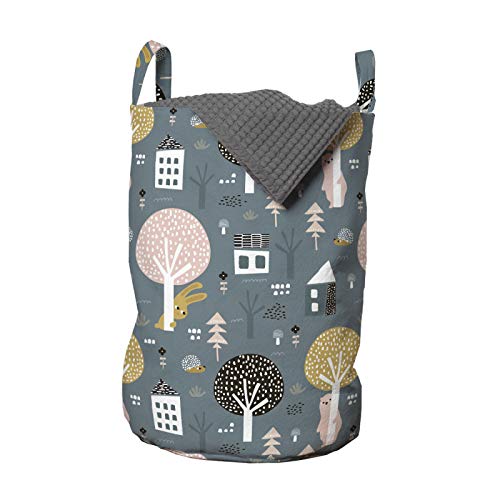ABAKUHAUS Natur Wäschesack, Bären und Hasen Bäume, Wäschekorb mit Griffen Kordelzugverschluss für Waschsalons, 33 cm breit x 49 cm hoch, Mehrfarbig Grau ABAKUHAUS Natur Wäschesack, Bären und Hasen Bäume, Wäschekorb mit Griffen Kordelzugverschluss für Waschsalons, 33 cm breit x 49 cm hoch, Mehrfarbig Grau von ABAKUHAUS