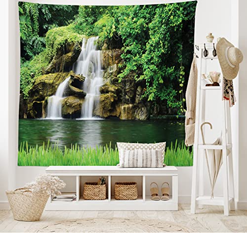 ABAKUHAUS Natur Wandteppich und Tagesdecke, Lake Garden Wasserfall aus Weiches Mikrofaser Stoff Waschbar ohne Verblassen Digitaldruck, 230 x 140 cm, Emerald Grün ABAKUHAUS Natur Wandteppich und Tagesdecke, Lake Garden Wasserfall aus Weiches Mikrofaser Stoff Waschbar ohne Verblassen Digitaldruck, 230 x 140 cm, Emerald Grün von ABAKUHAUS