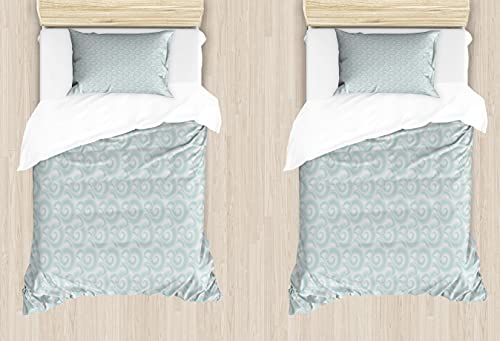 ABAKUHAUS Nautisch Bettdeckenbezug 2er-Satz Doppelbett, Abstrakte Wolken Wellen, Kuscheligform Top Qualität 2 Teiligen Bettbezug mit 1 Kissenbezüge, 170 x 220 cm - 75 x 50 cm, Türkis Weiß ABAKUHAUS Nautisch Bettdeckenbezug 2er-Satz Doppelbett, Abstrakte Wolken Wellen, Kuscheligform Top Qualität 2 Teiligen Bettbezug mit 1 Kissenbezüge, 170 x 220 cm - 75 x 50 cm, Türkis Weiß von ABAKUHAUS