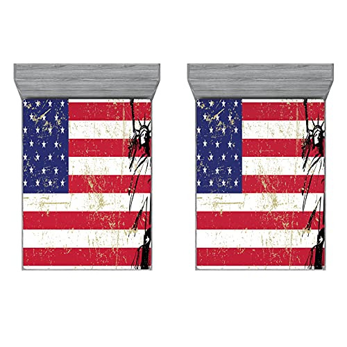ABAKUHAUS New York 2er-Satz Spannbetttuch, Freiheit USA, Soft Dekorativer Stoff Bettwäsche Rund-um Elastischer Gummizug, 140 cm x 200 cm, Dunkler Coral Weiß ABAKUHAUS New York 2er-Satz Spannbetttuch, Freiheit USA, Soft Dekorativer Stoff Bettwäsche Rund-um Elastischer Gummizug, 140 cm x 200 cm, Dunkler Coral Weiß von ABAKUHAUS