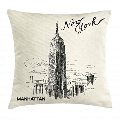 ABAKUHAUS New York Kissenbezug, städtische Wolkenkratzer, Waschbar mit Reißverschluss Kissenhülle mit Farbfesten Klaren Farben Beidseitiger Druck, 40 x 40 cm, Grau weiß Schwarz ABAKUHAUS New York Kissenbezug, städtische Wolkenkratzer, Waschbar mit Reißverschluss Kissenhülle mit Farbfesten Klaren Farben Beidseitiger Druck, 40 x 40 cm, Grau weiß Schwarz von ABAKUHAUS