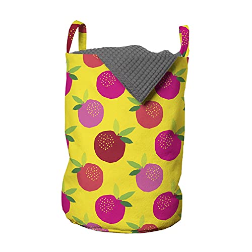 ABAKUHAUS Obst Wäschesack, Pinkish Äpfel und Blätter, Wäschekorb mit Griffen Kordelzugverschluss für Waschsalons, 33 cm breit x 49 cm hoch, Gelb Pink und Magenta ABAKUHAUS Obst Wäschesack, Pinkish Äpfel und Blätter, Wäschekorb mit Griffen Kordelzugverschluss für Waschsalons, 33 cm breit x 49 cm hoch, Gelb Pink und Magenta von ABAKUHAUS