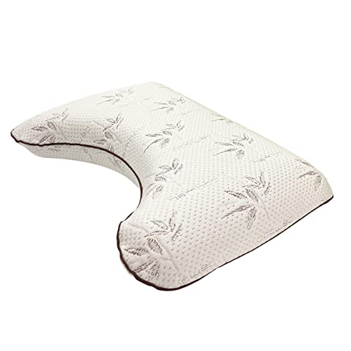 ABAKUHAUS Orthopädische Crescent Visco-Kissen Bamboo Cover, Visco mit abnehmbarem maschinenwaschbar Sham Side Sleeper Schaumstoffpolsterung Elastic Hotels Grade Anti Snore, 61 cm x 41 cm, Weiß Braun ABAKUHAUS Orthopädische Crescent Visco-Kissen Bamboo Cover, Visco mit abnehmbarem maschinenwaschbar Sham Side Sleeper Schaumstoffpolsterung Elastic Hotels Grade Anti Snore, 61 cm x 41 cm, Weiß Braun von ABAKUHAUS