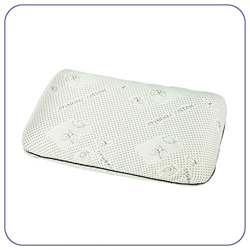 ABAKUHAUS Orthopedisch Viscoelastisches Kopfkissen bezug aus Organischer Baumwolle geeignet gegen Nacken- und Rückenschmerzen Abnehmbare maschinenwaschbar Schaumstoffpolsterung, 60 x 40 cm, cremebraun von ABAKUHAUS