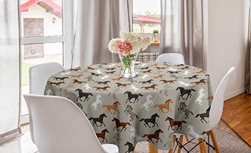 ABAKUHAUS Pferde Runde Tischdecke, Stalliongaloppieren Motiv, Kreis Tischdecke Abdeckung für Esszimmer Küche Dekoration, 150 cm, Mehrfarbig ABAKUHAUS Pferde Runde Tischdecke, Stalliongaloppieren Motiv, Kreis Tischdecke Abdeckung für Esszimmer Küche Dekoration, 150 cm, Mehrfarbig von ABAKUHAUS