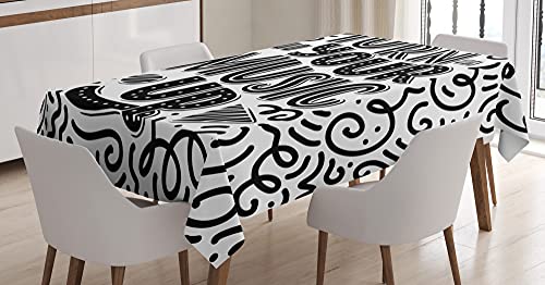 ABAKUHAUS Rock'n'Roll Tischdecke, Schalten Sie Ihre Musik, Für den Inn und Outdoor Bereich geeignet Waschbar Druck Klar Kein Verblassen, 140 x 200 cm, Charcoal Grau und Weiß ABAKUHAUS Rock'n'Roll Tischdecke, Schalten Sie Ihre Musik, Für den Inn und Outdoor Bereich geeignet Waschbar Druck Klar Kein Verblassen, 140 x 200 cm, Charcoal Grau und Weiß von ABAKUHAUS