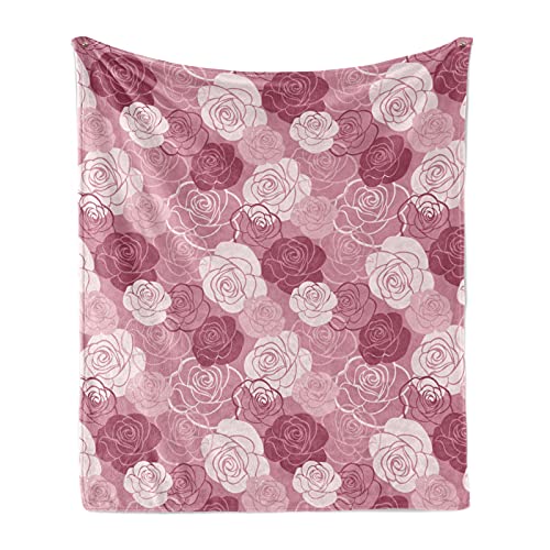 ABAKUHAUS Rose Blumen Weiche Kuscheldecke Sofadecke, Romantisches Petal-Motiv, Gemütlicher Plüsch für den Innen- und Außenbereich, 175 x 230 cm, Getrocknete Rose Pale Rose von ABAKUHAUS