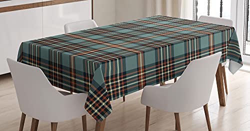 ABAKUHAUS Schottenkaro Tischdecke, Traditionelle Schottische Plaid, Für den Inn und Outdoor Bereich geeignet Waschbar Druck Klar Kein Verblassen, 140 x 200 cm, Redwood Kadett-Blau von ABAKUHAUS