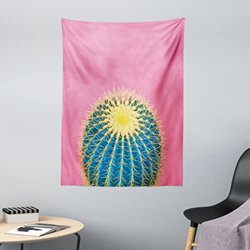 ABAKUHAUS Sommer-Rosa Wandteppich und Tagesdecke, Minimal Kaktus-Entwurf, aus Weiches Mikrofaser Stoff Schmutz abweichender Digitaldruck, 110 x 150 cm, Sea Blue und Pastellgelb ABAKUHAUS Sommer-Rosa Wandteppich und Tagesdecke, Minimal Kaktus-Entwurf, aus Weiches Mikrofaser Stoff Schmutz abweichender Digitaldruck, 110 x 150 cm, Sea Blue und Pastellgelb von ABAKUHAUS
