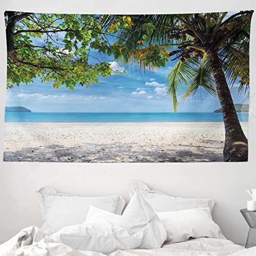 ABAKUHAUS Sommer Wandteppich und Tagesdecke, Tropical Beach Ocean aus Weiches Mikrofaser Stoff Waschbar ohne Verblassen Digitaldruck, 230 x 140 cm, Farngrün Himmelblau ABAKUHAUS Sommer Wandteppich und Tagesdecke, Tropical Beach Ocean aus Weiches Mikrofaser Stoff Waschbar ohne Verblassen Digitaldruck, 230 x 140 cm, Farngrün Himmelblau von ABAKUHAUS