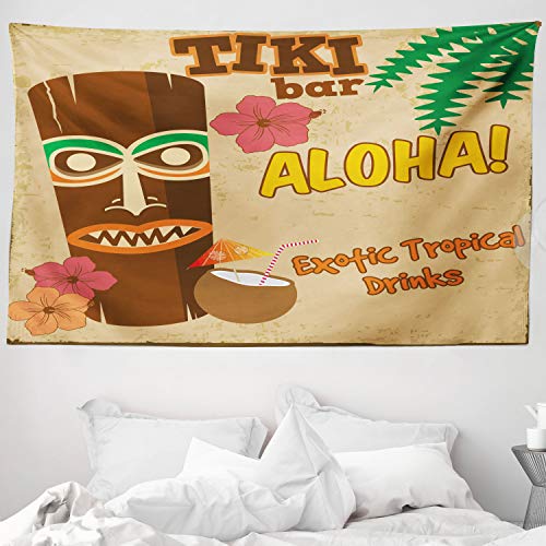 ABAKUHAUS Tiki Bar Wandteppich und Tagesdecke, alt Drink aus Weiches Mikrofaser Stoff Waschbar ohne Verblassen Digitaldruck, 230 x 140 cm, Braun Creme ABAKUHAUS Tiki Bar Wandteppich und Tagesdecke, alt Drink aus Weiches Mikrofaser Stoff Waschbar ohne Verblassen Digitaldruck, 230 x 140 cm, Braun Creme von ABAKUHAUS