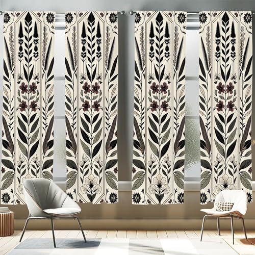 ABAKUHAUS Vorhänge 2er-Pack, Natur, Vorhang für Wohnzimmer Schlafzimmer, 4 Stück 75 cm x 225 cm, Eierschalenfarben Grau Pink ABAKUHAUS Vorhänge 2er-Pack, Natur, Vorhang für Wohnzimmer Schlafzimmer, 4 Stück 75 cm x 225 cm, Eierschalenfarben Grau Pink von ABAKUHAUS