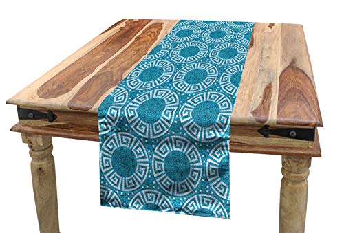 ABAKUHAUS Wasser Tischläufer, Greek Meander-Mosaik-Fliesen, Esszimmer Küche Rechteckiger Dekorativer Tischläufer, 40 x 180 cm, Türkis Grün ABAKUHAUS Wasser Tischläufer, Greek Meander-Mosaik-Fliesen, Esszimmer Küche Rechteckiger Dekorativer Tischläufer, 40 x 180 cm, Türkis Grün von ABAKUHAUS