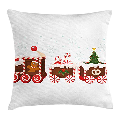 ABAKUHAUS Weihnachten Kissenbezug, Lebkuchen-Zug, Digitaldruck Wasser Resistent Farbfest mit Reißverluß und Waschbarer Kissenhülle, 45 x 45 cm, Zinnoberrot Weiß Braun ABAKUHAUS Weihnachten Kissenbezug, Lebkuchen-Zug, Digitaldruck Wasser Resistent Farbfest mit Reißverluß und Waschbarer Kissenhülle, 45 x 45 cm, Zinnoberrot Weiß Braun von ABAKUHAUS