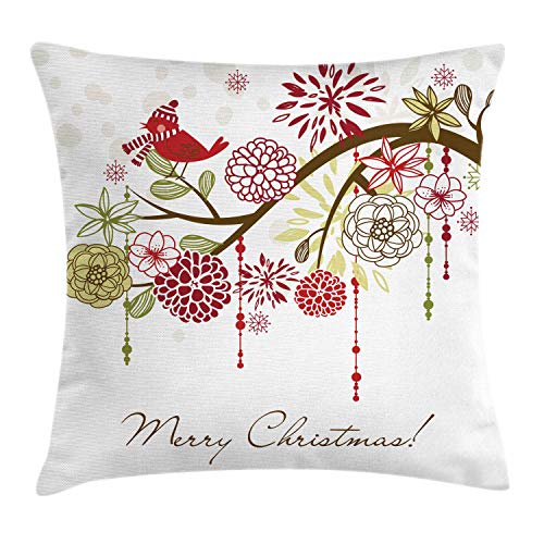 ABAKUHAUS Weihnachten Kissenbezug, Roter Vogel Blumenbaum, Waschbar mit Reißverschluss Kissenhülle mit Farbfesten Klaren Farben Beidseitiger Druck, 45 x 45 cm, Weiß Grün ABAKUHAUS Weihnachten Kissenbezug, Roter Vogel Blumenbaum, Waschbar mit Reißverschluss Kissenhülle mit Farbfesten Klaren Farben Beidseitiger Druck, 45 x 45 cm, Weiß Grün von ABAKUHAUS