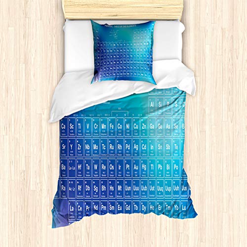 ABAKUHAUS Wissenschaft Bettbezug Set für Einzelbetten, Chemistry Element Tabelle, Milbensicher Allergiker geeignet mit Kissenbezug, Aqua Sky und Baby Blue ABAKUHAUS Wissenschaft Bettbezug Set für Einzelbetten, Chemistry Element Tabelle, Milbensicher Allergiker geeignet mit Kissenbezug, Aqua Sky und Baby Blue von ABAKUHAUS