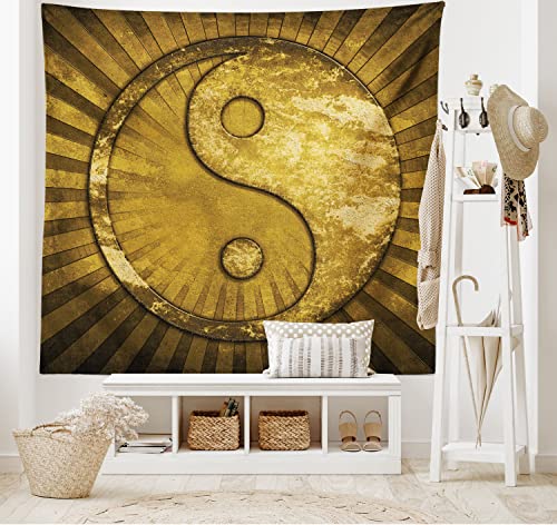 ABAKUHAUS Ying Yang Wandteppich und Tagesdecke, Industrielles Design aus Weiches Mikrofaser Stoff Waschbar ohne Verblassen Digitaldruck, 230 x 140 cm, Braun Blassbraun ABAKUHAUS Ying Yang Wandteppich und Tagesdecke, Industrielles Design aus Weiches Mikrofaser Stoff Waschbar ohne Verblassen Digitaldruck, 230 x 140 cm, Braun Blassbraun von ABAKUHAUS