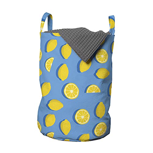 ABAKUHAUS Zitrone Wäschesack, Sommer-Thema Energetische Obst, Wäschekorb mit Griffen Kordelzugverschluss für Waschsalons, 33 cm breit x 49 cm hoch, Sky Blue und Senf ABAKUHAUS Zitrone Wäschesack, Sommer-Thema Energetische Obst, Wäschekorb mit Griffen Kordelzugverschluss für Waschsalons, 33 cm breit x 49 cm hoch, Sky Blue und Senf von ABAKUHAUS
