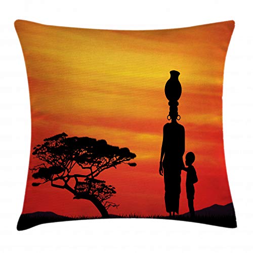 ABAKUHAUS afrikanische Frau Kissenbezug, Mutter und Kind, Wasser und Schmutz resistent Waschbar Beidseitiger Druck mit Reißverschluß, 40 x 40 cm, Scharlachrot Gelb ABAKUHAUS afrikanische Frau Kissenbezug, Mutter und Kind, Wasser und Schmutz resistent Waschbar Beidseitiger Druck mit Reißverschluß, 40 x 40 cm, Scharlachrot Gelb von ABAKUHAUS