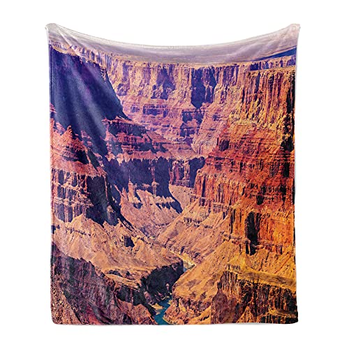 ABAKUHAUS amerikanisch Weiche Kuscheldecke Sofadecke, Grand Canyon View USA, Gemütlicher Plüsch für den Innen- und Außenbereich, 125 x 175 cm, Braun von ABAKUHAUS