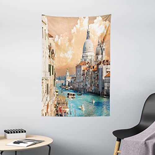 ABAKUHAUS europäisch Wandteppich, Historische Stadt Venedig, Wohnzimmer Schlafzimmer Heim Seidiges Satin Wandteppich, 100 x 150 cm, Mehrfarbig von ABAKUHAUS