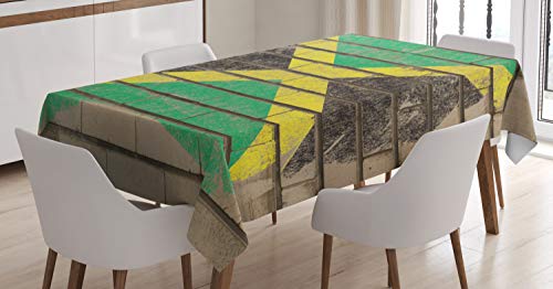 ABAKUHAUS jamaikanisch Tischdecke, Flagge auf der Wand Kreide, Für den Inn und Outdoor Bereich geeignet Waschbar Druck Klar Kein Verblassen, 140 x 170 cm, Mehrfarbig ABAKUHAUS jamaikanisch Tischdecke, Flagge auf der Wand Kreide, Für den Inn und Outdoor Bereich geeignet Waschbar Druck Klar Kein Verblassen, 140 x 170 cm, Mehrfarbig von ABAKUHAUS