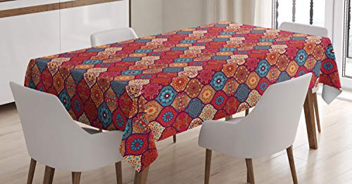 ABAKUHAUS marokkanisch Tischdecke, Oriental Wellig Natur, Personalisierter Druck Klare Farben ohne Verblassen Waschbar für Außen Bereich, 140 x 240 cm, Türkis Rubin ABAKUHAUS marokkanisch Tischdecke, Oriental Wellig Natur, Personalisierter Druck Klare Farben ohne Verblassen Waschbar für Außen Bereich, 140 x 240 cm, Türkis Rubin von ABAKUHAUS