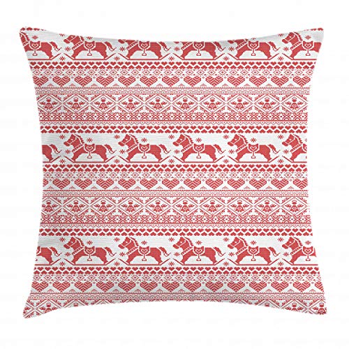ABAKUHAUS nordisch Kissenbezug, Pferde Herzen Engel, Waschbar mit Reißverschluss Kissenhülle mit Farbfesten Klaren Farben Beidseitiger Druck, 40 x 40 cm, Zinnoberrot Weiß ABAKUHAUS nordisch Kissenbezug, Pferde Herzen Engel, Waschbar mit Reißverschluss Kissenhülle mit Farbfesten Klaren Farben Beidseitiger Druck, 40 x 40 cm, Zinnoberrot Weiß von ABAKUHAUS