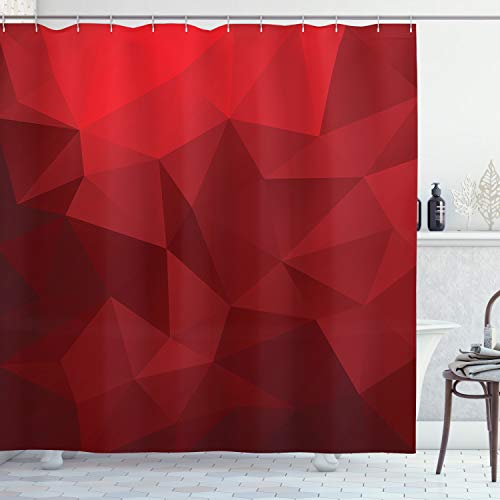 ABAKUHAUS rot Duschvorhang, Triangular Mosaik mit Poly, Stoffliches Gewebe Badezimmerdekorationsset mit Haken, 175 x 200 cm, Scharlachrot Rubin Rot ABAKUHAUS rot Duschvorhang, Triangular Mosaik mit Poly, Stoffliches Gewebe Badezimmerdekorationsset mit Haken, 175 x 200 cm, Scharlachrot Rubin Rot von ABAKUHAUS