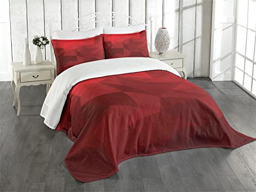 ABAKUHAUS rot Tagesdecke Set, Triangular Mosaik mit Poly, Set mit Kissenbezug Romantischer Stil, für Einzelbetten 170 x 220 cm, Blaugrau Violett ABAKUHAUS rot Tagesdecke Set, Triangular Mosaik mit Poly, Set mit Kissenbezug Romantischer Stil, für Einzelbetten 170 x 220 cm, Blaugrau Violett von ABAKUHAUS