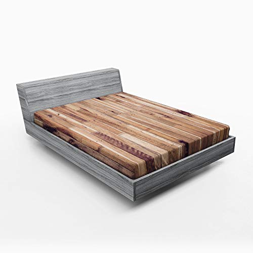 ABAKUHAUS rustikales Holz Spannbetttuch, Im Alter von Planks Muster, Soft Dekorativer Stoff Bettwäsche Rund-um Elastischer Gummizug, 180 x 200 cm, Mandel Pflaume ABAKUHAUS rustikales Holz Spannbetttuch, Im Alter von Planks Muster, Soft Dekorativer Stoff Bettwäsche Rund-um Elastischer Gummizug, 180 x 200 cm, Mandel Pflaume von ABAKUHAUS