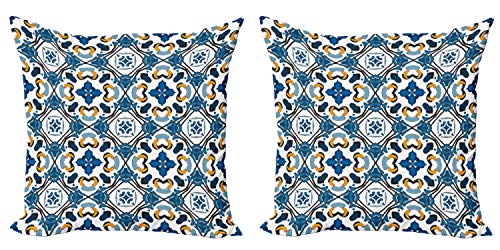 ABAKUHAUS traditionell Dekokissen Kissenbezug 2er Pack, Portugiesisch Tilework, Modern Accent Doppelseitiger Digitaldruck, 40x40, Königsblau ABAKUHAUS traditionell Dekokissen Kissenbezug 2er Pack, Portugiesisch Tilework, Modern Accent Doppelseitiger Digitaldruck, 40x40, Königsblau von ABAKUHAUS