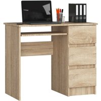 Abamihome - PC-Schreibtisch akord A6 rechts in der Farbe Sonoma-Eiche mit 3 Schubladen und 1 Ablagen B90 x H77 x T50 cm Abamihome - PC-Schreibtisch akord A6 rechts in der Farbe Sonoma-Eiche mit 3 Schubladen und 1 Ablagen B90 x H77 x T50 cm von ABAMIHOME